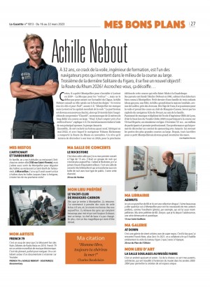 ACHILLE NEBOUT, LA ROUTE DU RHUM 2026